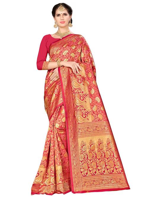 jacquard work woven saree with blouse - 17958816 - Very Small Image - 1