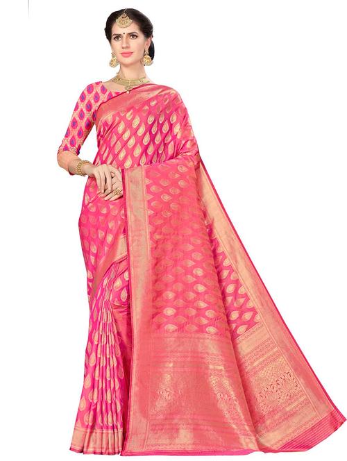 jacquard work woven saree with blouse - 17958818 - Very Small Image - 1