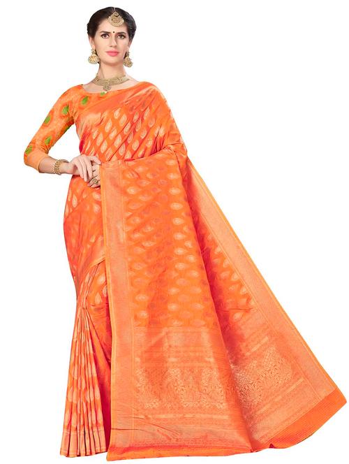 jacquard work woven saree with blouse - 17958819 - Very Small Image - 1
