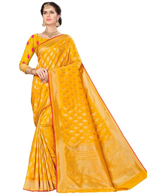 jacquard work woven saree with blouse - 17958820 - Very Small Image - 1