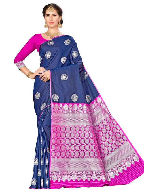 jacquard work woven saree with blouse - 17958821 - Very Small Image - 1