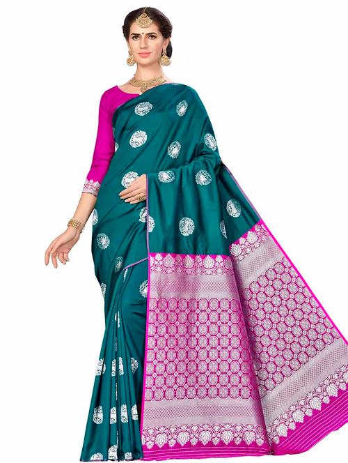 jacquard work woven saree with blouse - 17958823 - Very Small Image - 1