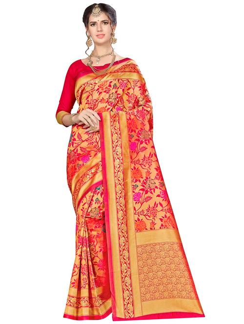 jacquard work woven saree with blouse - 17958830 - Very Small Image - 1