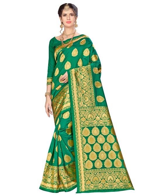 jacquard work woven saree with blouse - 17958836 - Very Small Image - 1