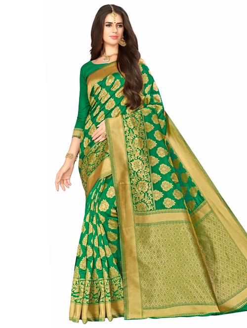 jacquard work woven saree with blouse - 17958837 - Very Small Image - 1