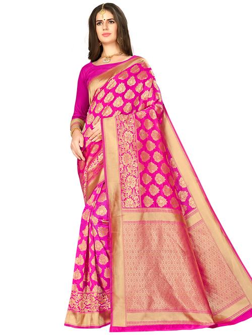 jacquard work woven saree with blouse - 17958838 - Very Small Image - 1