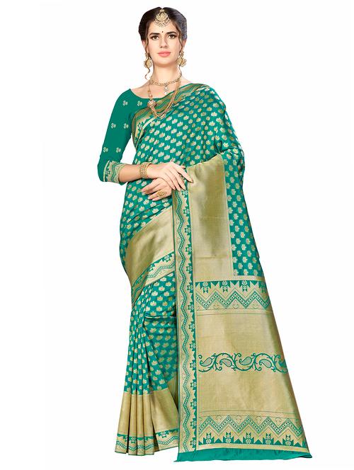 jacquard work woven saree with blouse - 17958841 - Very Small Image - 1