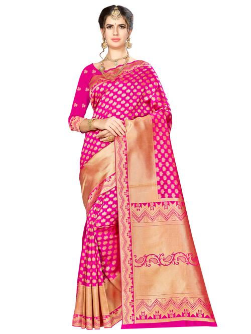 jacquard work woven saree with blouse - 17958842 - Very Small Image - 1