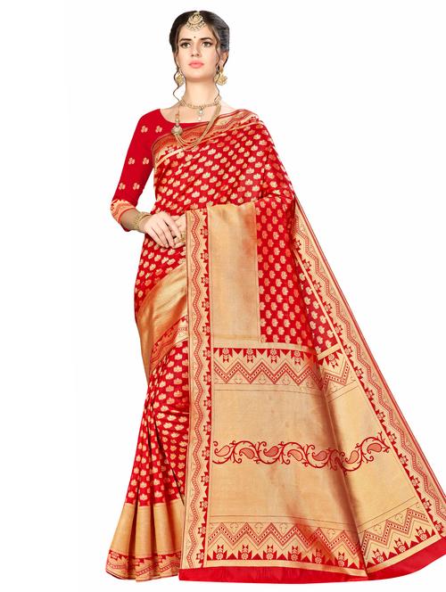 jacquard work woven saree with blouse - 17958843 - Very Small Image - 1