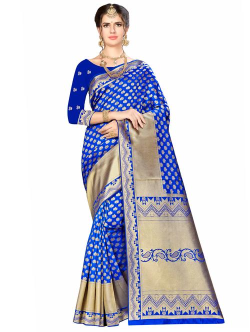 jacquard work woven saree with blouse - 17958844 - Very Small Image - 1