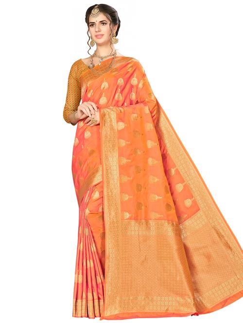 jacquard work woven saree with blouse - 17958846 - Very Small Image - 1