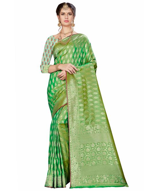 jacquard work woven saree with blouse - 17958848 - Very Small Image - 1