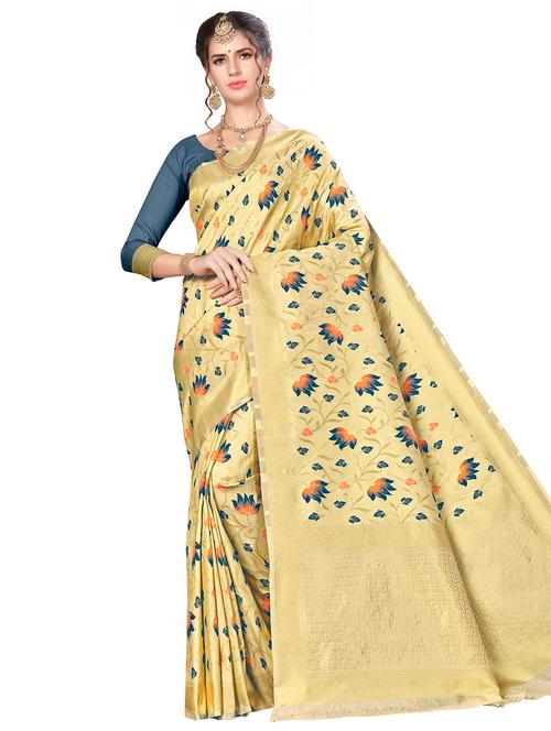 jacquard work woven saree with blouse - 17958850 - Very Small Image - 1