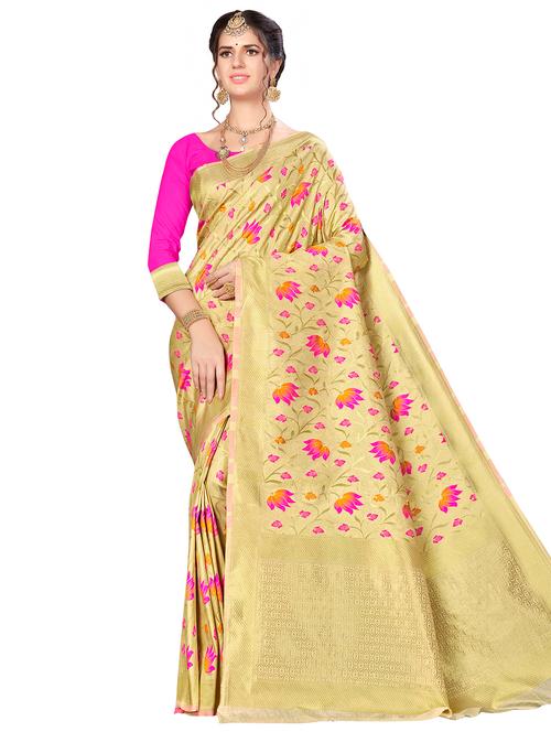jacquard work woven saree with blouse - 17958851 - Very Small Image - 1