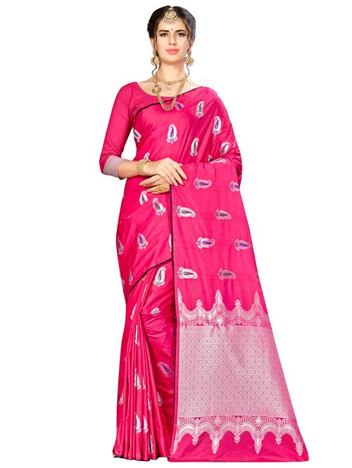 jacquard work woven saree with blouse - 17958853 - Very Small Image - 1