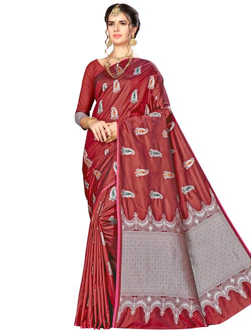 jacquard work woven saree with blouse - 17958854 - Very Small Image - 1