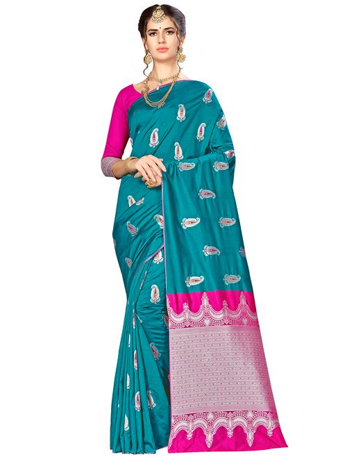 jacquard work woven saree with blouse - 17958855 - Very Small Image - 1