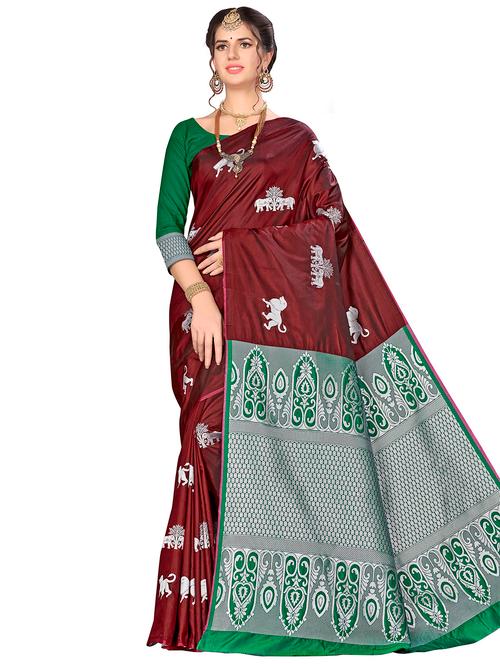 jacquard work woven saree with blouse - 17958857 - Very Small Image - 1