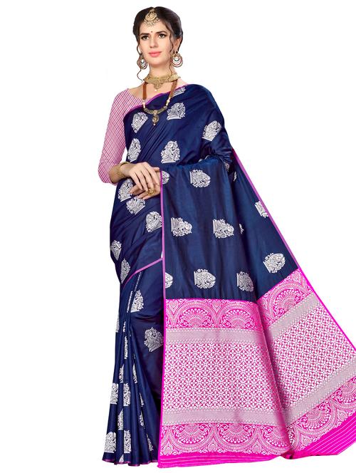 jacquard work woven saree with blouse - 17958860 - Very Small Image - 1