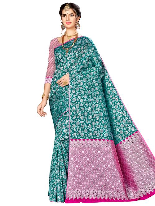 jacquard work woven saree with blouse - 17958868 - Very Small Image - 1