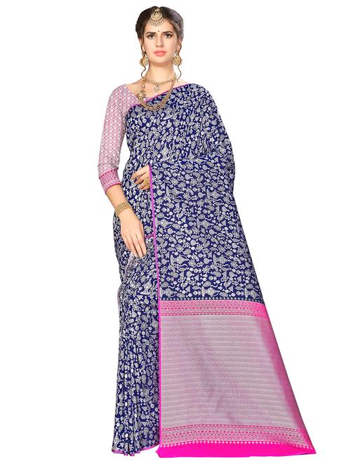 jacquard work woven saree with blouse - 17958871 - Very Small Image - 1