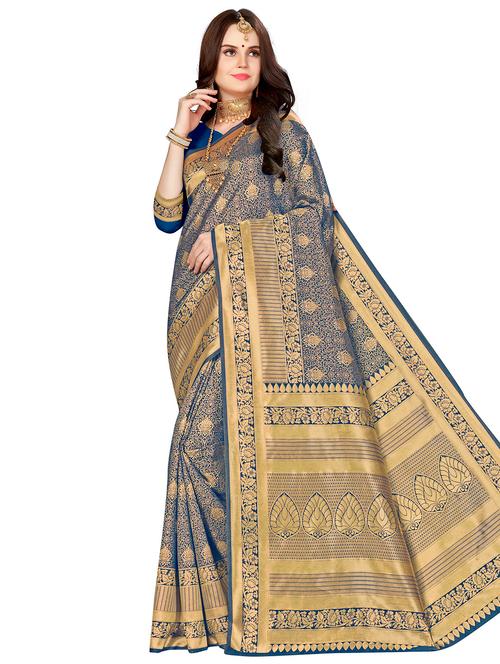 jacquard work woven saree with blouse - 17958875 - Very Small Image - 1