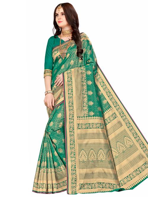 jacquard work woven saree with blouse - 17958876 - Very Small Image - 1