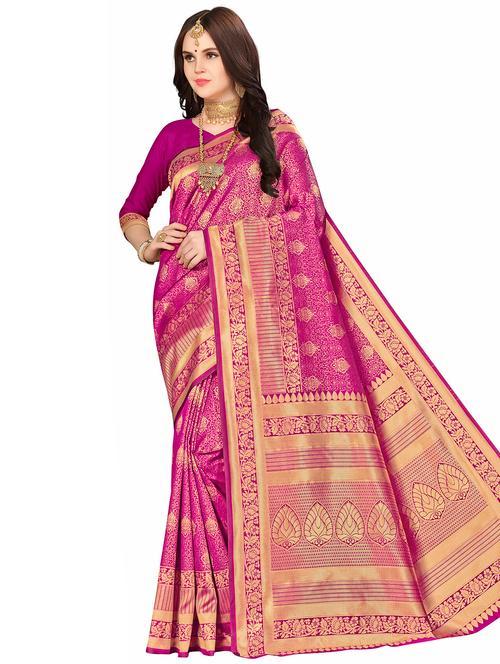 jacquard work woven saree with blouse - 17958877 - Very Small Image - 1
