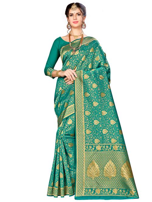 jacquard work woven saree with blouse - 17958879 - Very Small Image - 1