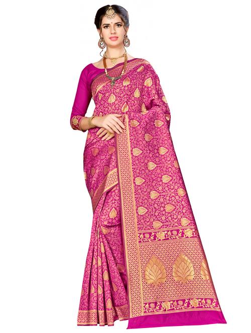 jacquard work woven saree with blouse - 17958883 - Very Small Image - 1