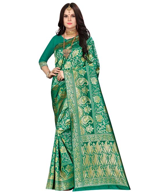 self design woven saree with blouse - 17958885 - Very Small Image - 1