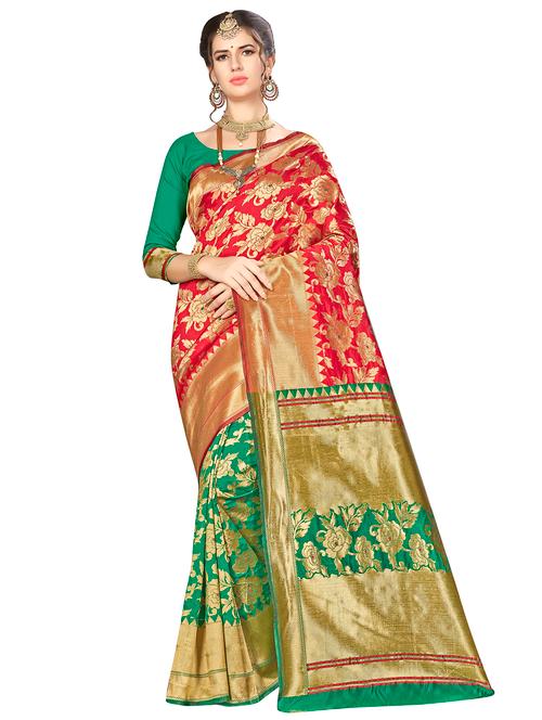 jacquard work woven saree with blouse - 17958909 - Very Small Image - 1