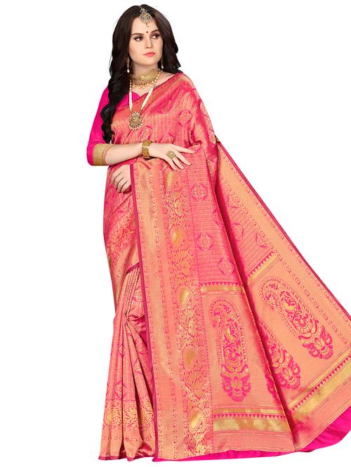 jacquard work woven saree with blouse - 17958910 - Very Small Image - 1