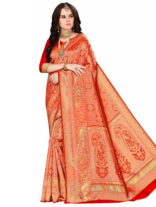 jacquard work woven saree with blouse - 17958914 - Very Small Image - 1