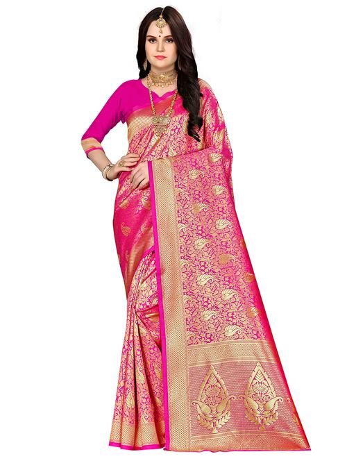 jacquard work woven saree with blouse - 17958919 - Very Small Image - 1