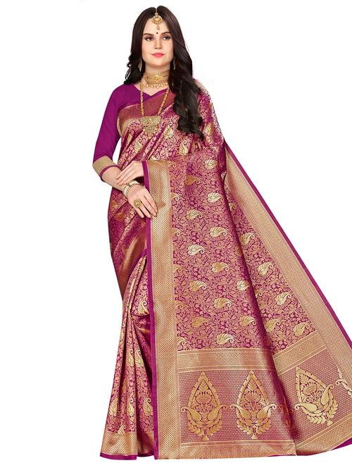jacquard work woven saree with blouse - 17958920 - Very Small Image - 1