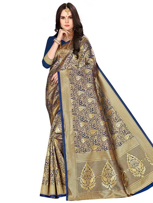 jacquard work woven saree with blouse - 17958921 - Very Small Image - 1