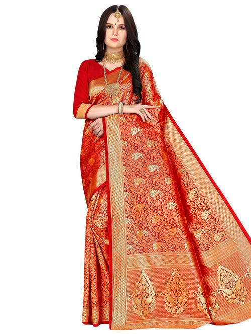 jacquard work woven saree with blouse - 17958923 - Very Small Image - 1