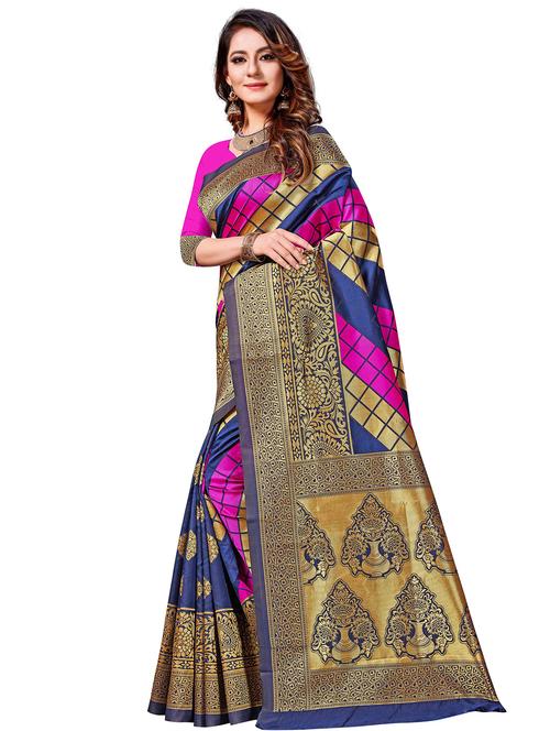 geometrical woven saree with blouse - 17958946 - Very Small Image - 1