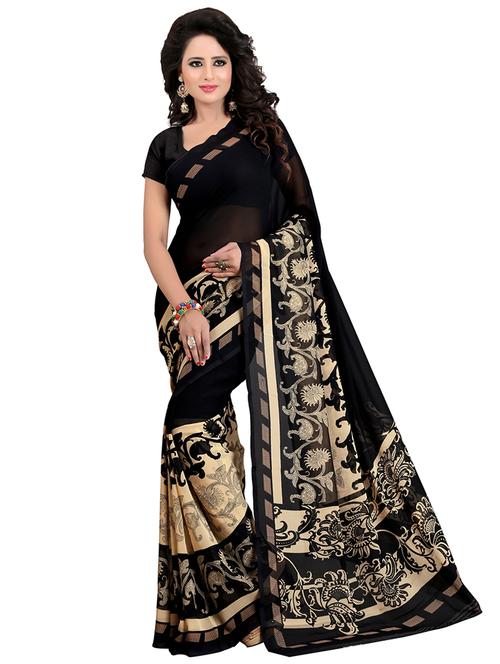 floral printed saree with blouse - 17958959 - Very Small Image - 1