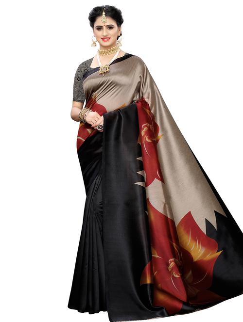 floral woven saree with blouse - 17958976 - Very Small Image - 1