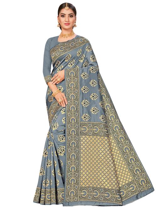 jacquard work woven saree with blouse - 17959056 - Very Small Image - 1