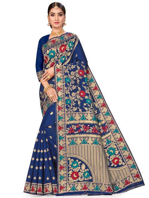 jacquard work woven saree with blouse - 17959065 - Very Small Image - 1