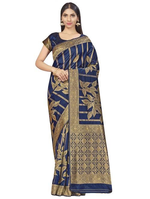 jacquard work woven saree with blouse - 17959070 - Very Small Image - 1
