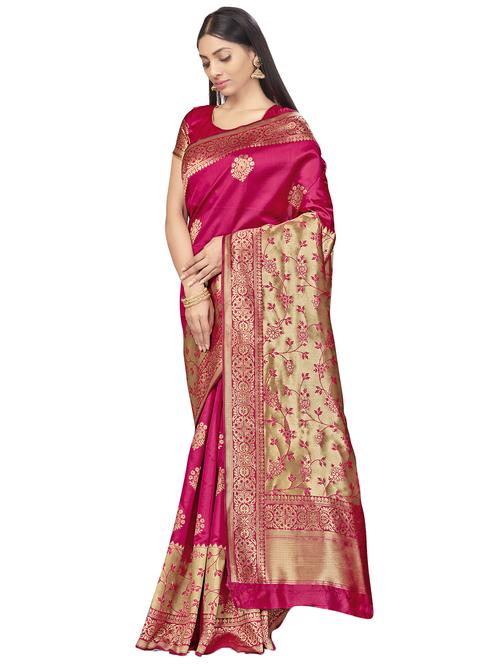 jacquard work woven saree with blouse - 17959073 - Very Small Image - 1