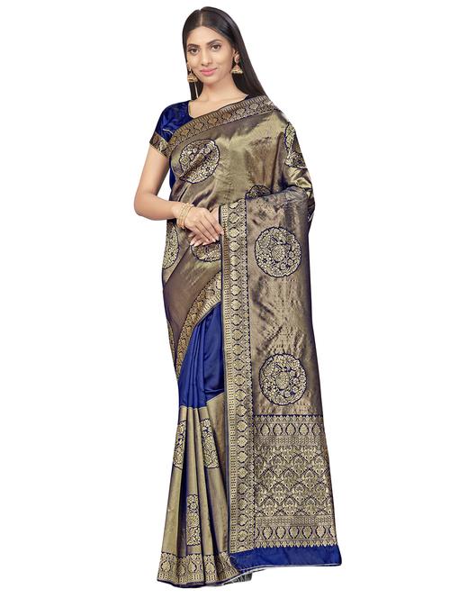 jacquard work woven saree with blouse - 17959077 - Very Small Image - 1
