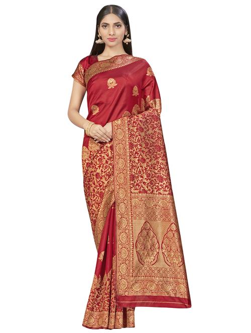 jacquard work woven saree with blouse - 17959082 - Very Small Image - 1