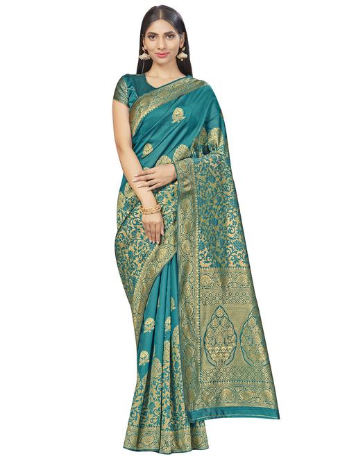 jacquard work woven saree with blouse - 17959083 - Very Small Image - 1