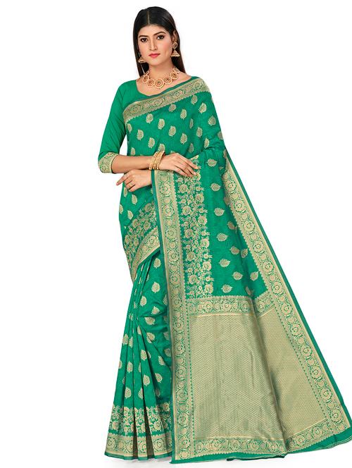jacquard work woven saree with blouse - 17959103 - Very Small Image - 1