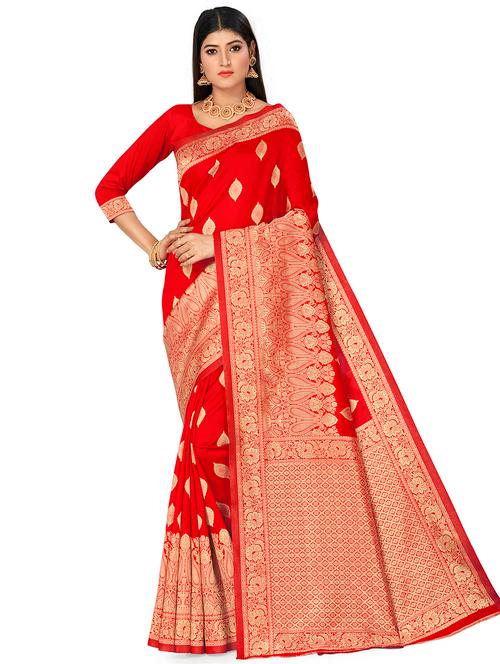 jacquard work woven saree with blouse - 17959110 - Very Small Image - 1
